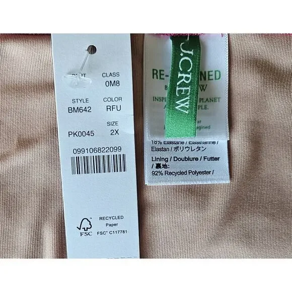 J. CREW Plus 2X Bikini Bottom Radiant Fuchsia High Waist & Leg Medium Cover NEW - Picture 4 of 5